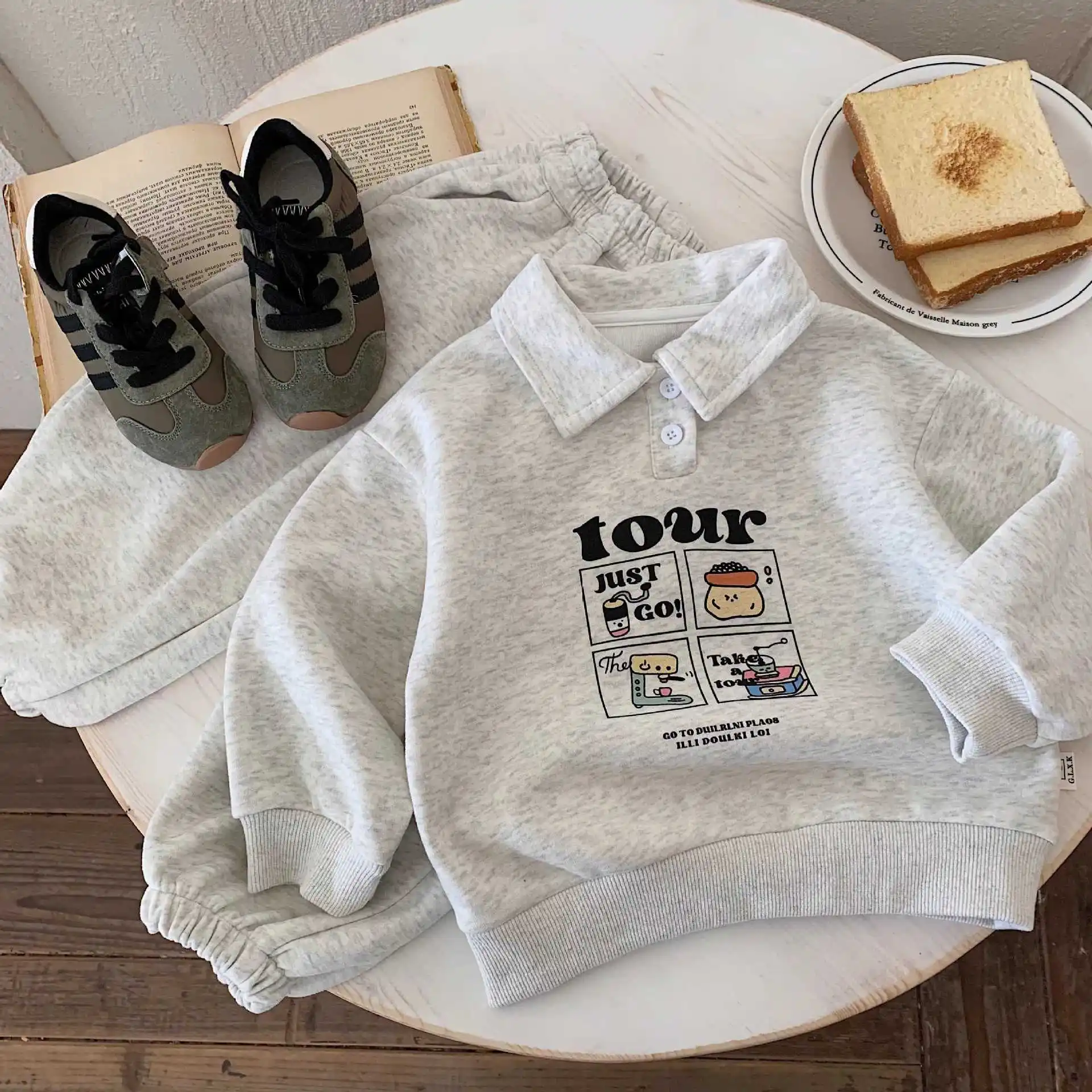 Children Clothing Sets Spring Autumn Baby Boy Girls Sport Suits Cartoon Polo Sweatshirt+Pants 2PCS Kids Clothes Casual Tracksuit