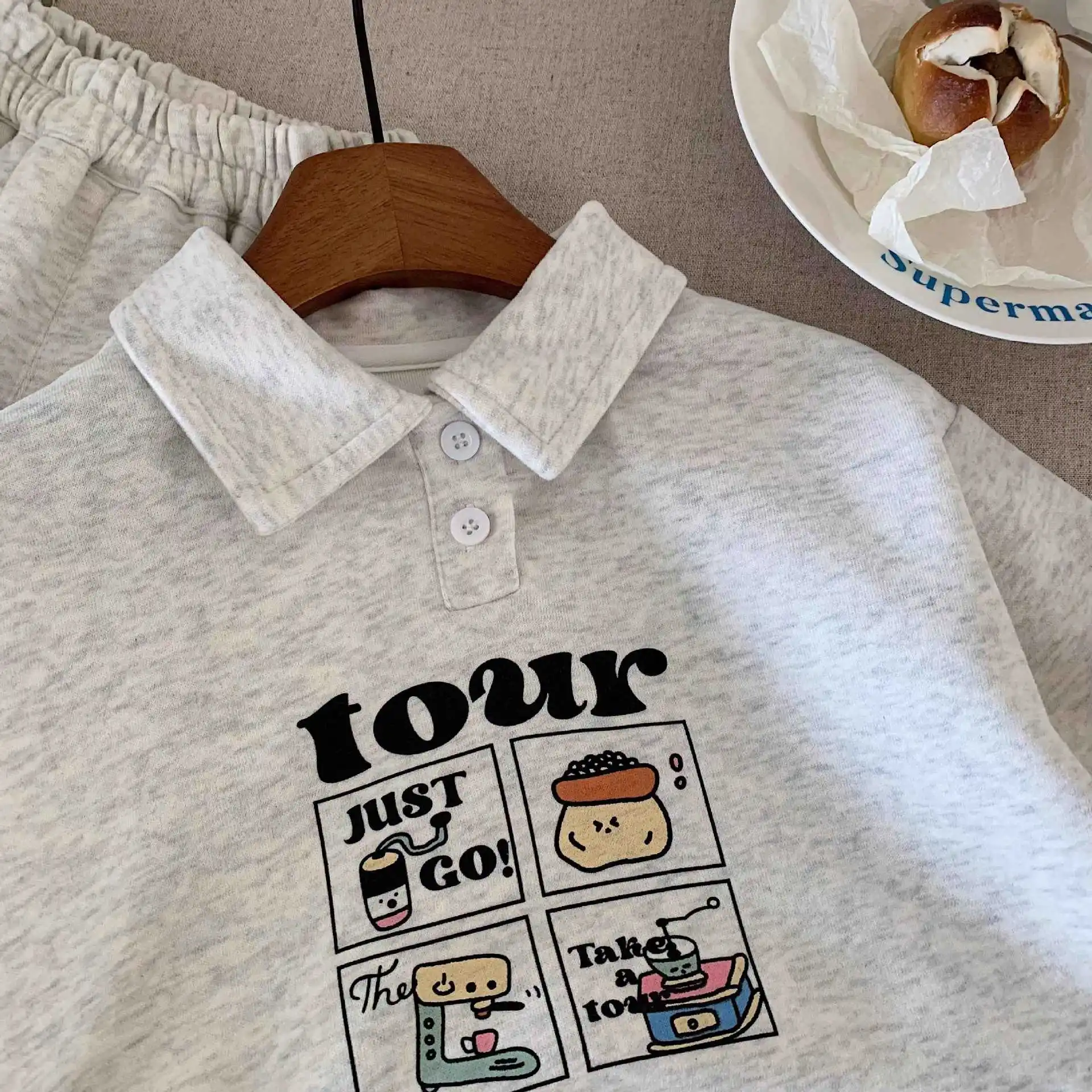 Children Clothing Sets Spring Autumn Baby Boy Girls Sport Suits Cartoon Polo Sweatshirt+Pants 2PCS Kids Clothes Casual Tracksuit