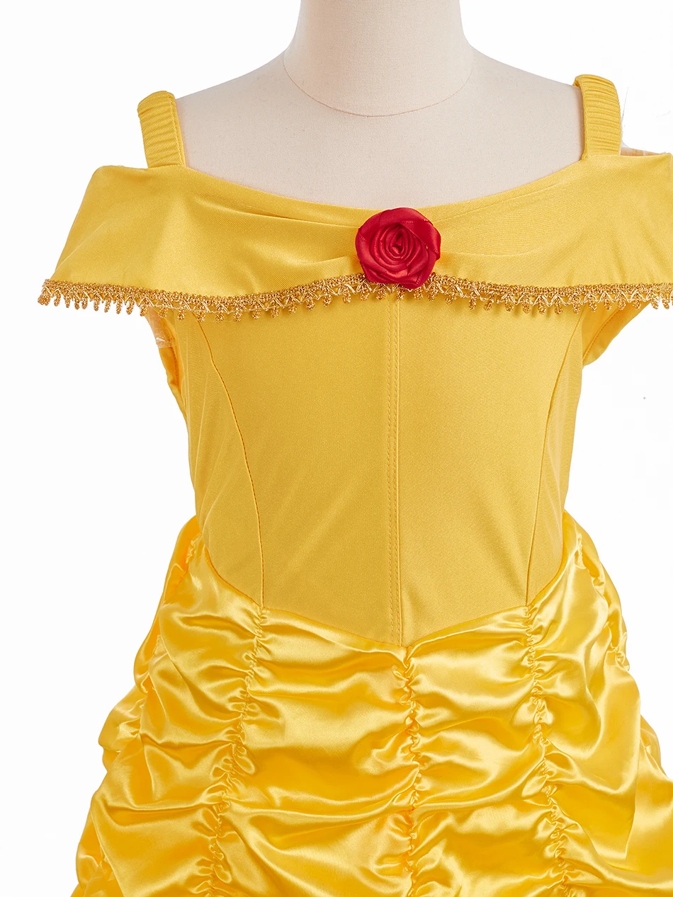 Girls Princess Dress Kids Cosplay Costume Fancy Tulle Ball Gown Children Halloween Birthday Party Role Play Disguise Book Week