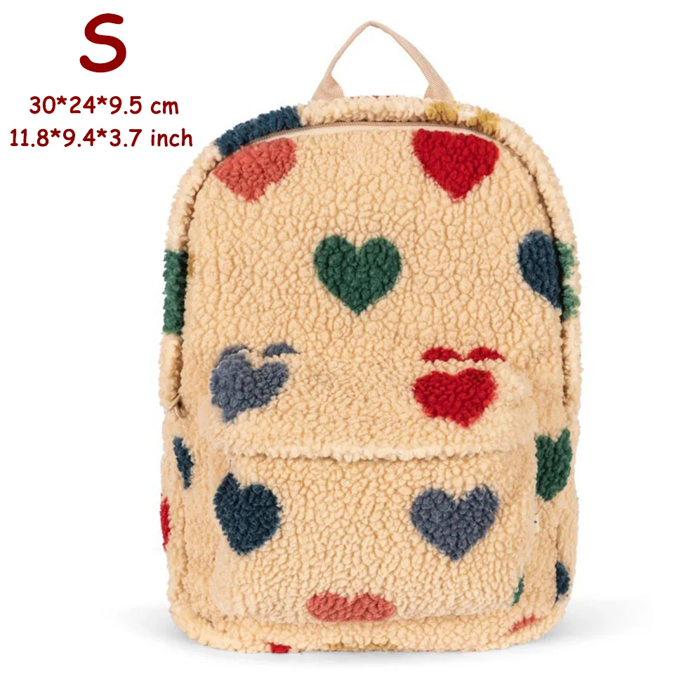 2026 KS Children Lamb Fleece Backpack Kid Outdoor Primary Schoolbag Baby Kindergarten Bags Boys Girls Gift Travel Bag Mommy Bags