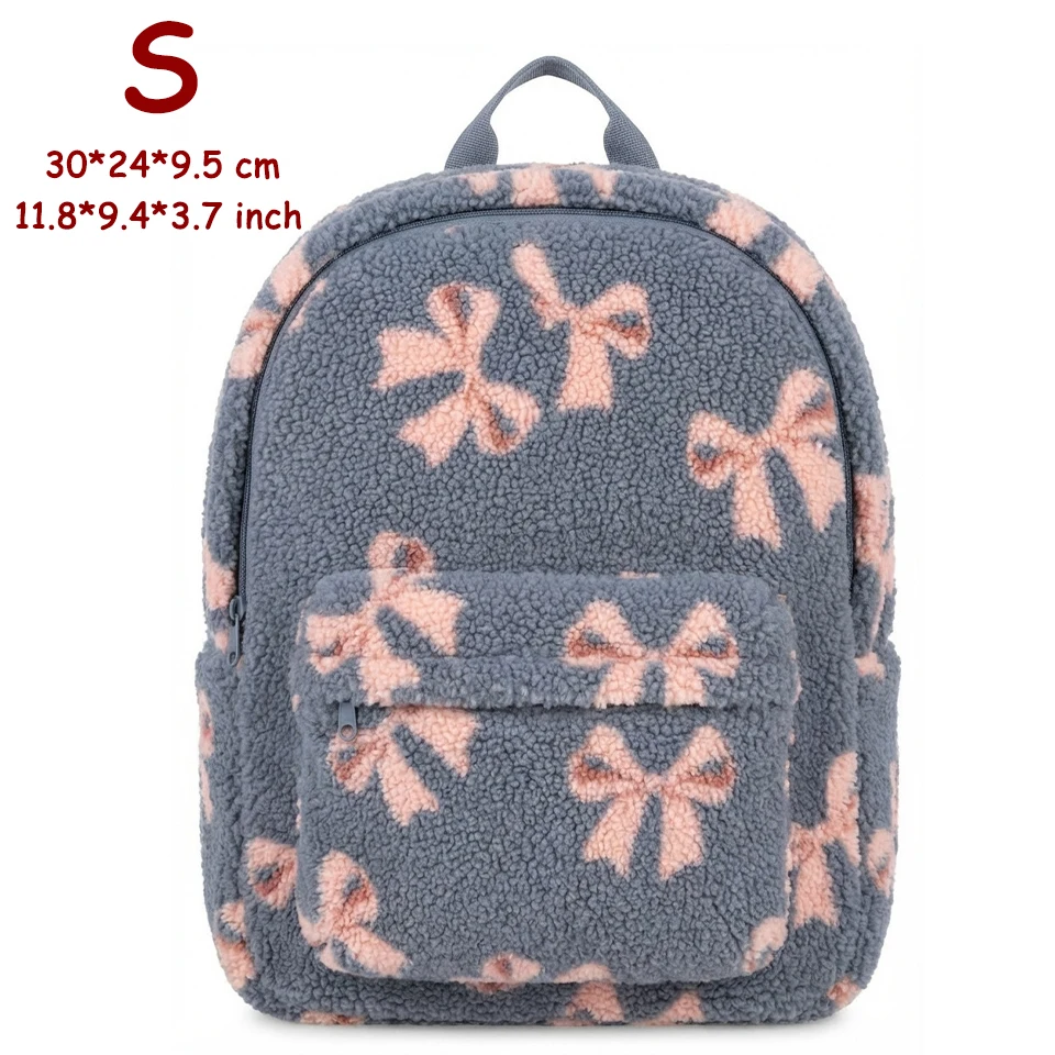 2026 KS Children Lamb Fleece Backpack Kid Outdoor Primary Schoolbag Baby Kindergarten Bags Boys Girls Gift Travel Bag Mommy Bags