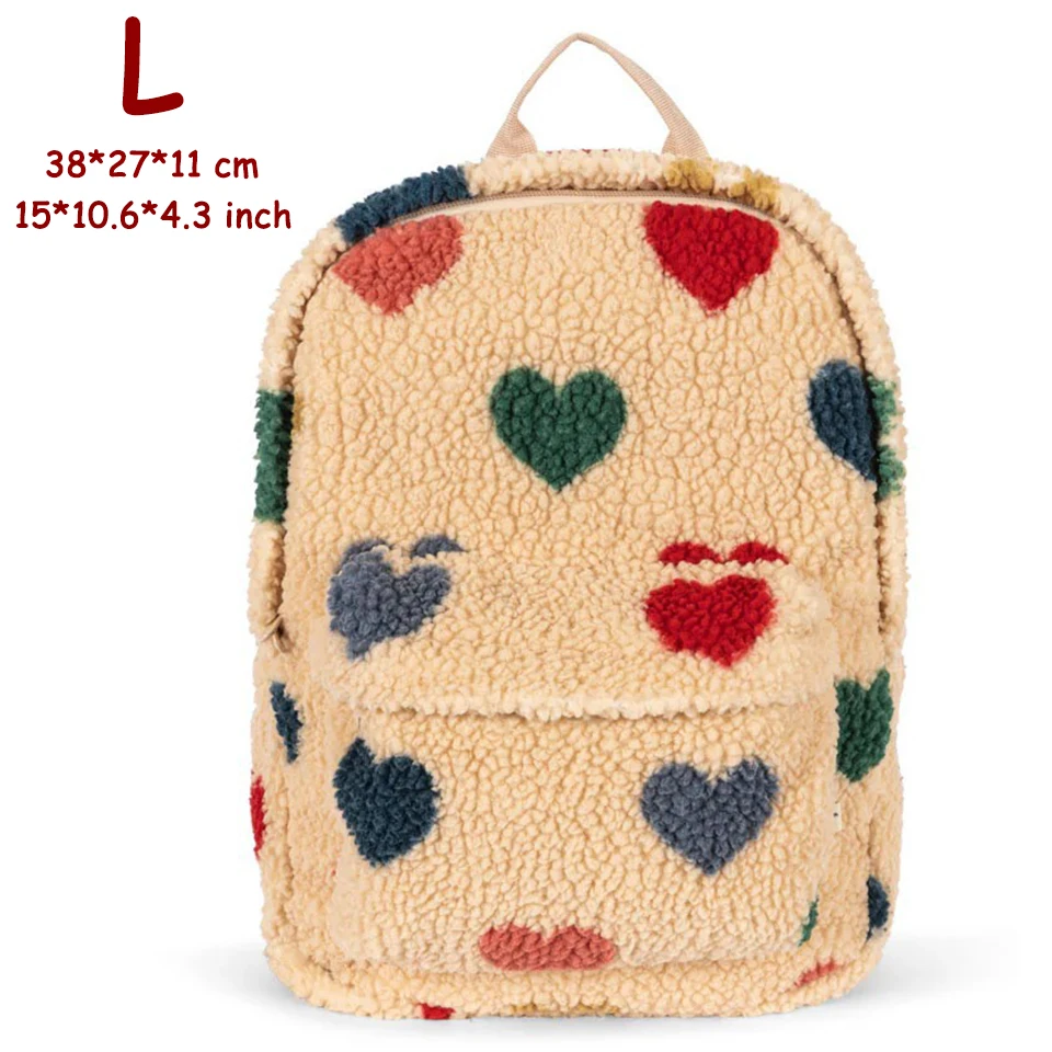 2026 KS Children Lamb Fleece Backpack Kid Outdoor Primary Schoolbag Baby Kindergarten Bags Boys Girls Gift Travel Bag Mommy Bags
