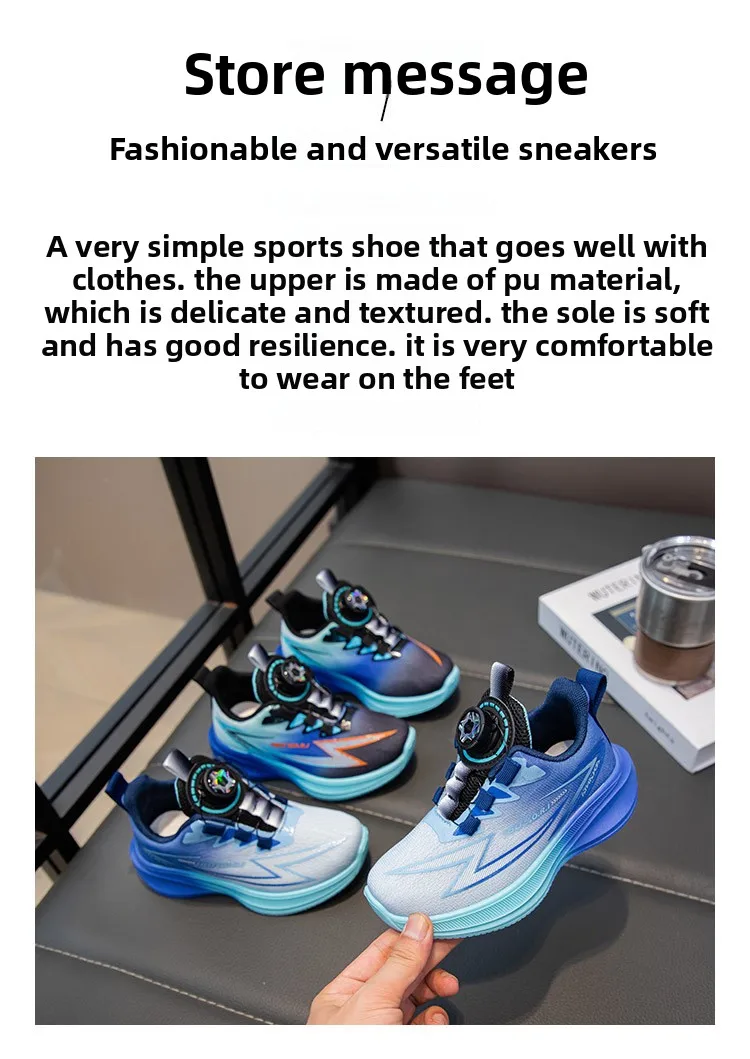 2026 Four Seasons Children's Fashion Sports Shoes Boys' Running Leisure Breathable Outdoor Kids Shoes Lightweight Sneakers Shoes