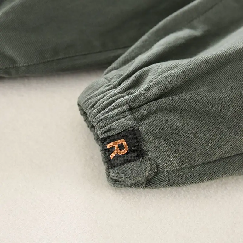 Korean Spring Autumn Infant Baby Boys Pants Cotton Solid Casual Harem Pants For Kids Boys Simple Toddler Boys Cargo Pants