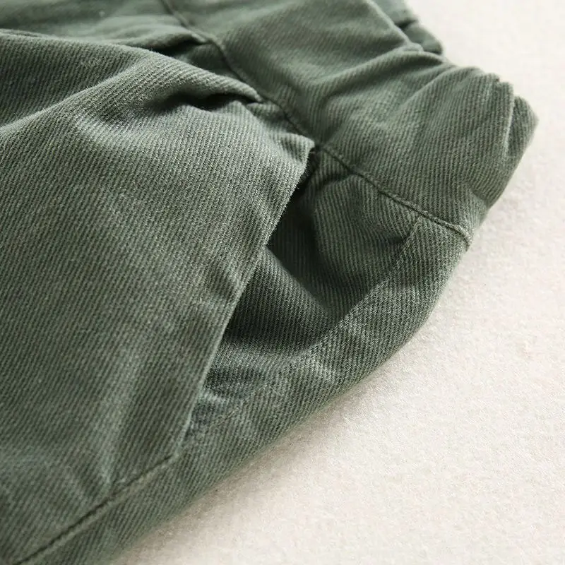 Korean Spring Autumn Infant Baby Boys Pants Cotton Solid Casual Harem Pants For Kids Boys Simple Toddler Boys Cargo Pants