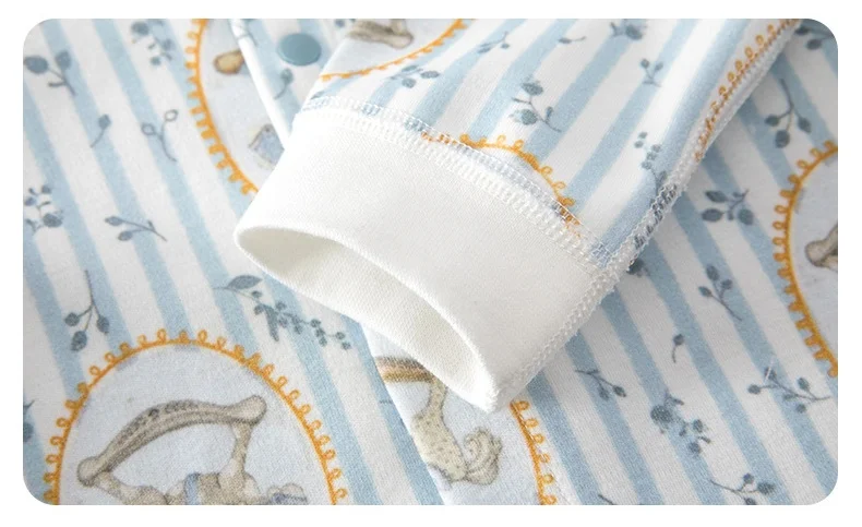 2026 Spring Newborn Baby Jumpsuit Cotton Full Print Romper 0-24M Toddler Girls Boys Collar Detail Soft Sleepwear Onesie