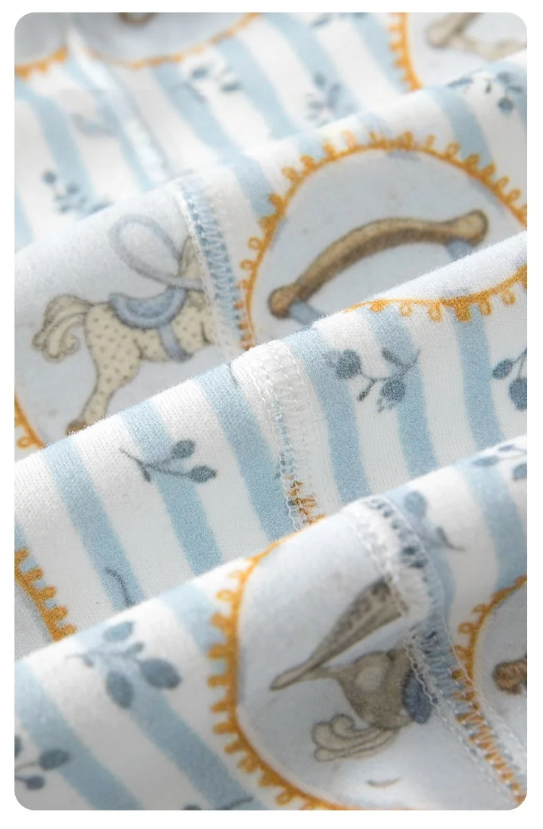 2026 Spring Newborn Baby Jumpsuit Cotton Full Print Romper 0-24M Toddler Girls Boys Collar Detail Soft Sleepwear Onesie