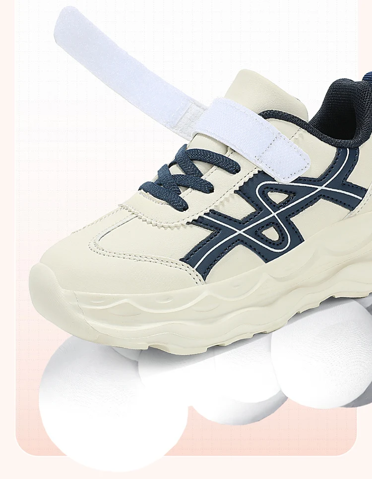 Children’s Black Causal PU Leather Running Shoes Anti-Slip Outdoor Sneakers for Boy and Girl Sport Tennis Size 30-39