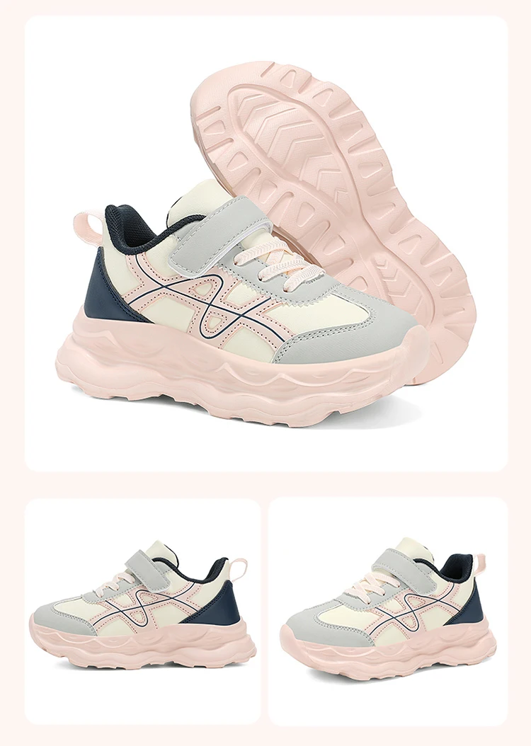Children’s Black Causal PU Leather Running Shoes Anti-Slip Outdoor Sneakers for Boy and Girl Sport Tennis Size 30-39