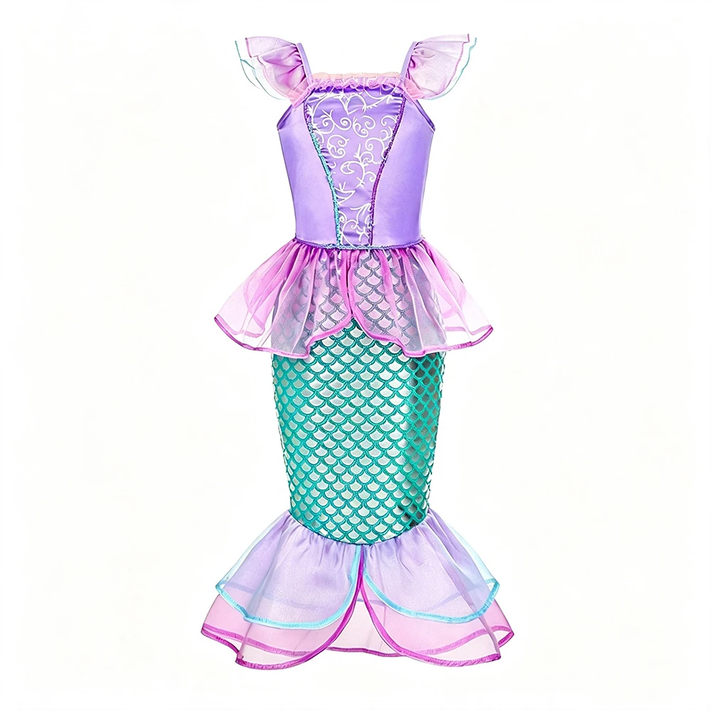 Girls Mermaid Costume Kids Ocean Princess Fancy Dress Summer Dresses Children Carnival Birthday Party Halloween Costumes