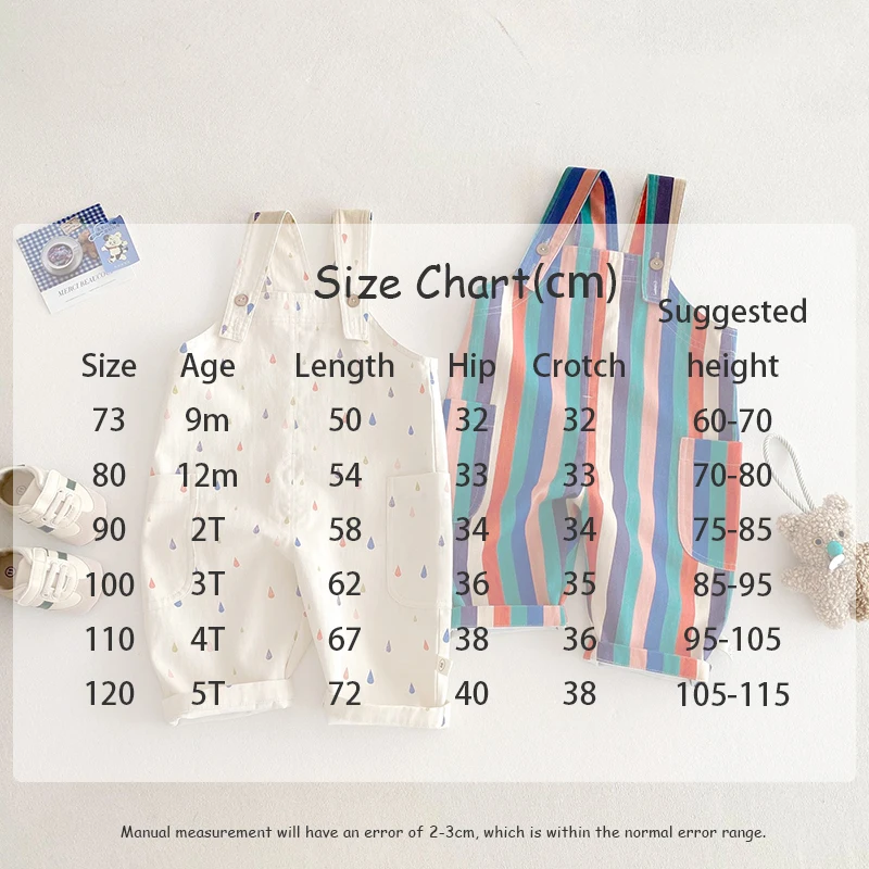 Unisex Spring New Kids Clothes Fashion Overalls Polk Dot Jumpsuits Striped Overalls Children Play Suit