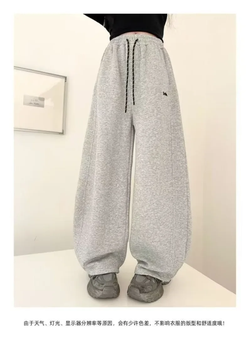 OLEKID Junior Girls Sweatpant Cotton Letter Embroidery Young Teens Girls Sports Pants Loose Elastic Waist Children Girls Trouser