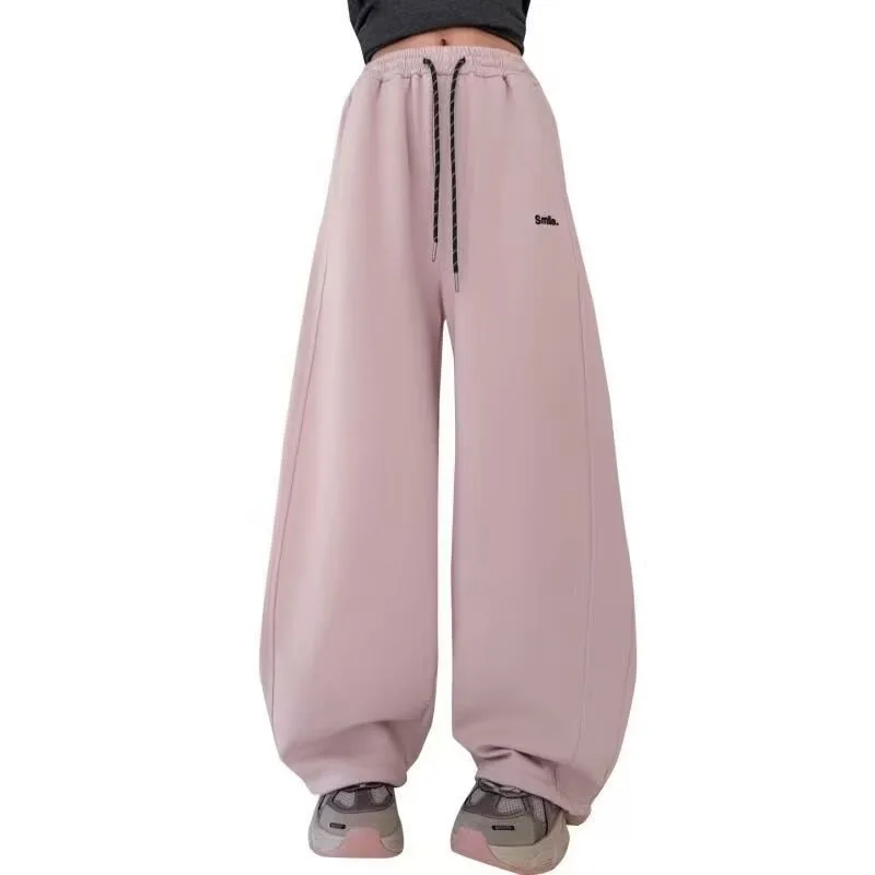 OLEKID Junior Girls Sweatpant Cotton Letter Embroidery Young Teens Girls Sports Pants Loose Elastic Waist Children Girls Trouser