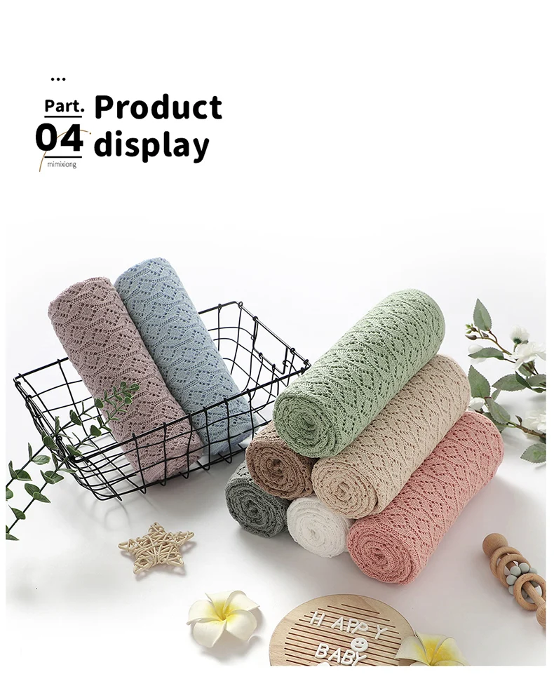 Cotton Baby Blanket Knit Infant Boy Girl Bedding Quilt 90*70CM Solid Toddler Stroller Swaddle Super Soft Plaid Fashion Hollow Ou
