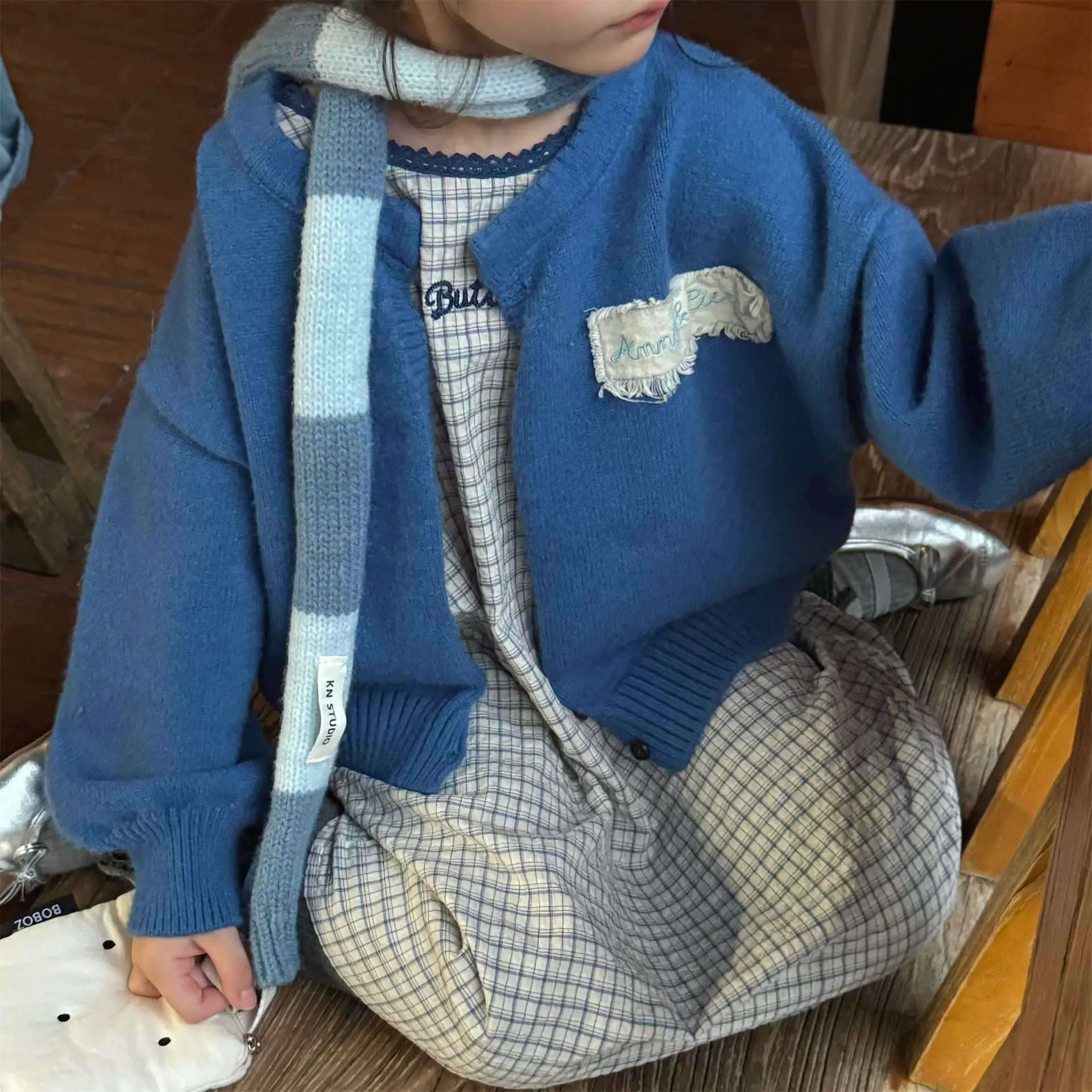 Girls Sweater 2026 Autumn New Children's Clothing Korean Style Girl Baby Fashion Loose Sweater Cardigan Casual Simple Daily