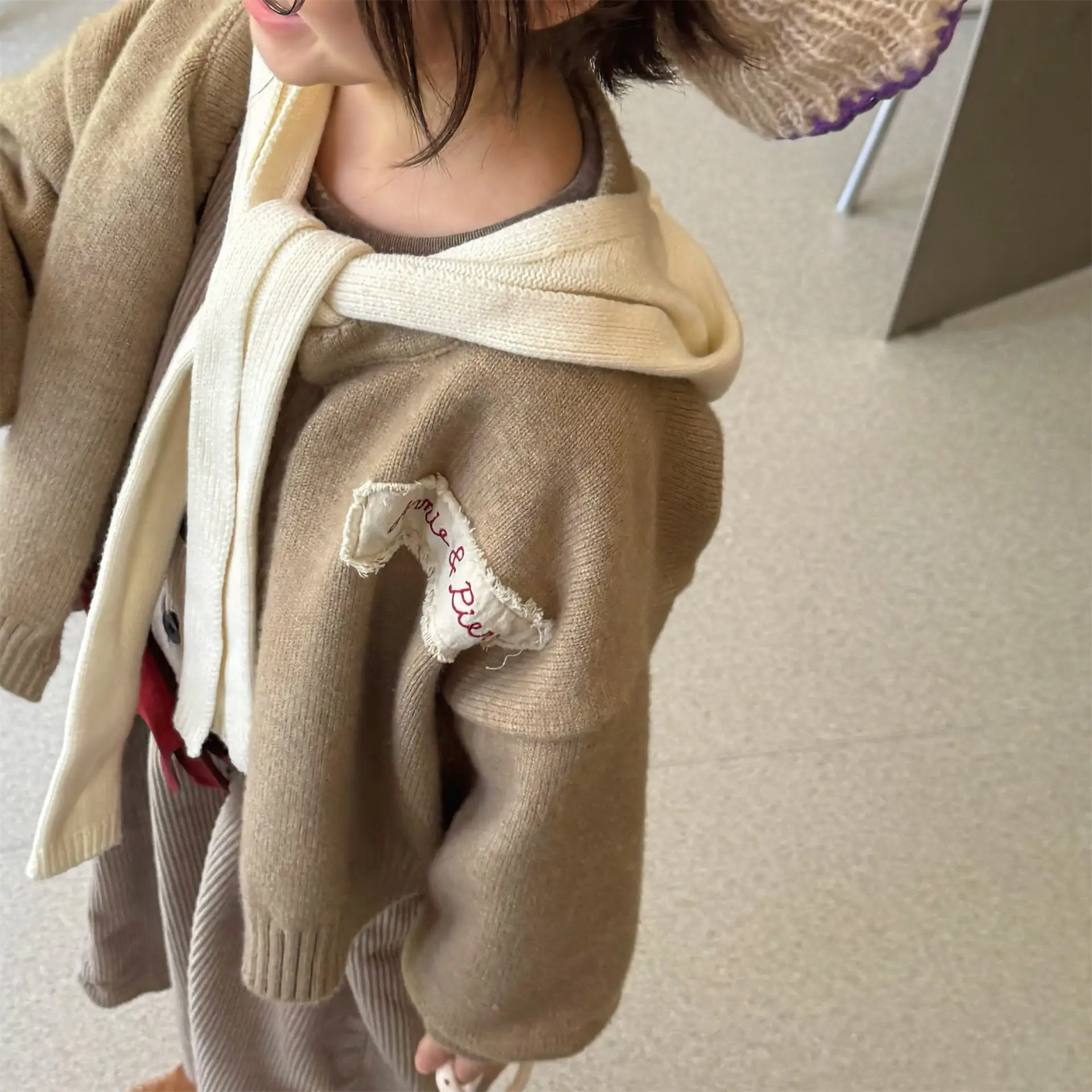 Girls Sweater 2026 Autumn New Children's Clothing Korean Style Girl Baby Fashion Loose Sweater Cardigan Casual Simple Daily