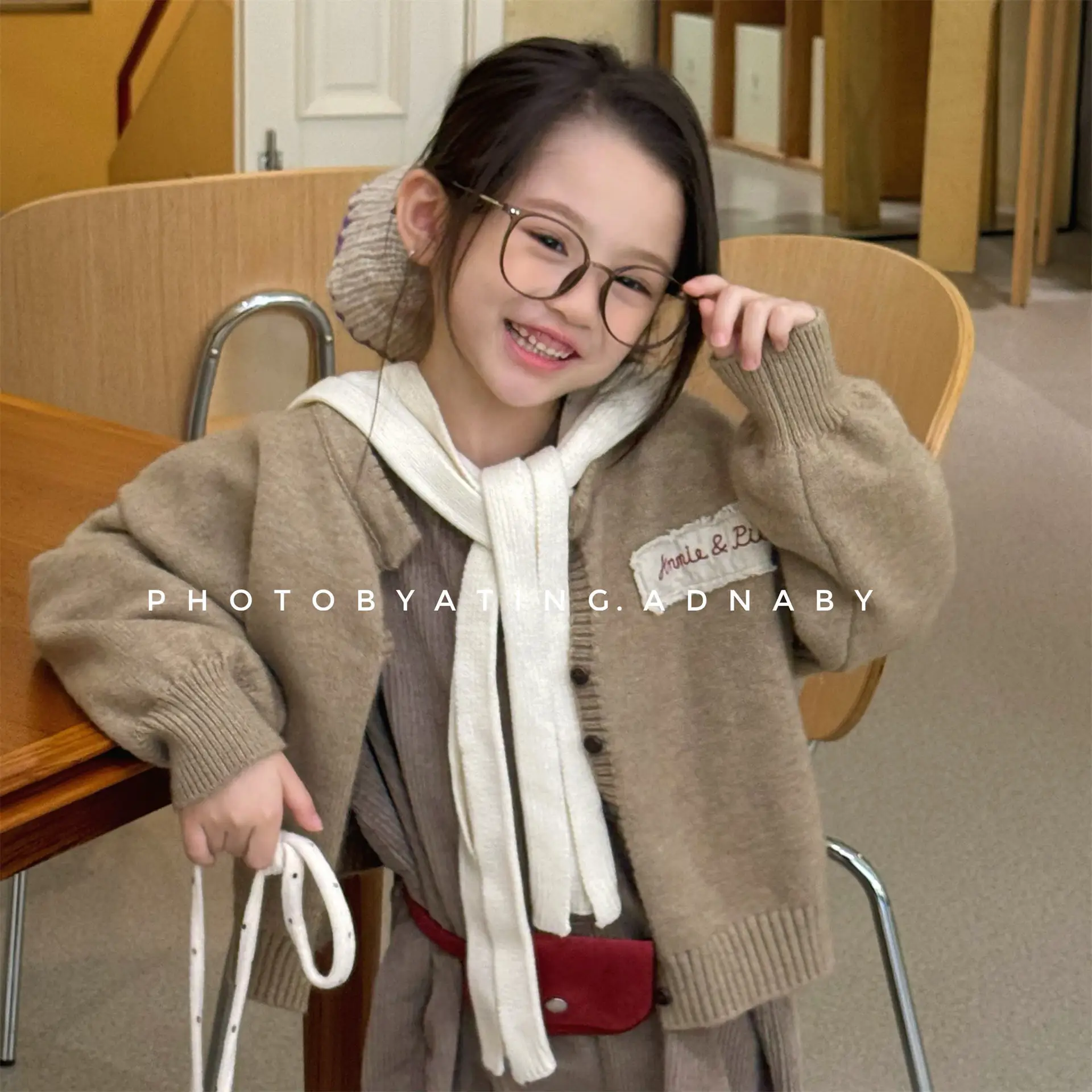 Girls Sweater 2026 Autumn New Children's Clothing Korean Style Girl Baby Fashion Loose Sweater Cardigan Casual Simple Daily