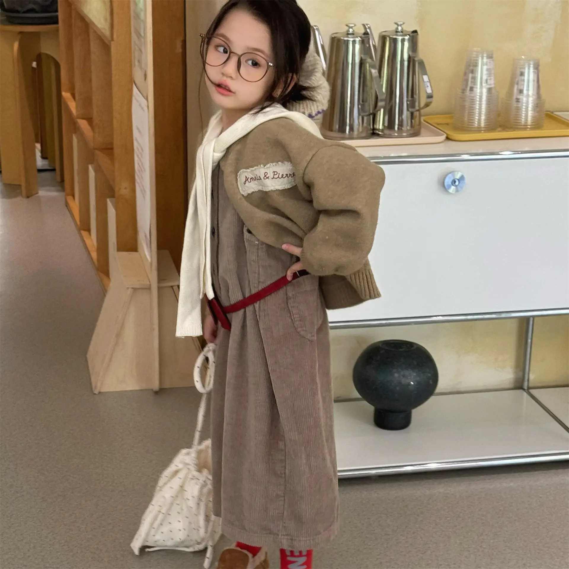Girls Sweater 2026 Autumn New Children's Clothing Korean Style Girl Baby Fashion Loose Sweater Cardigan Casual Simple Daily