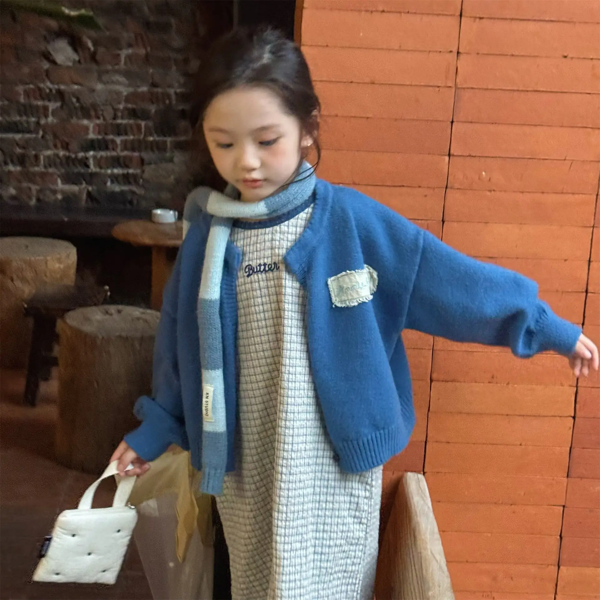 Girls Sweater 2026 Autumn New Children's Clothing Korean Style Girl Baby Fashion Loose Sweater Cardigan Casual Simple Daily