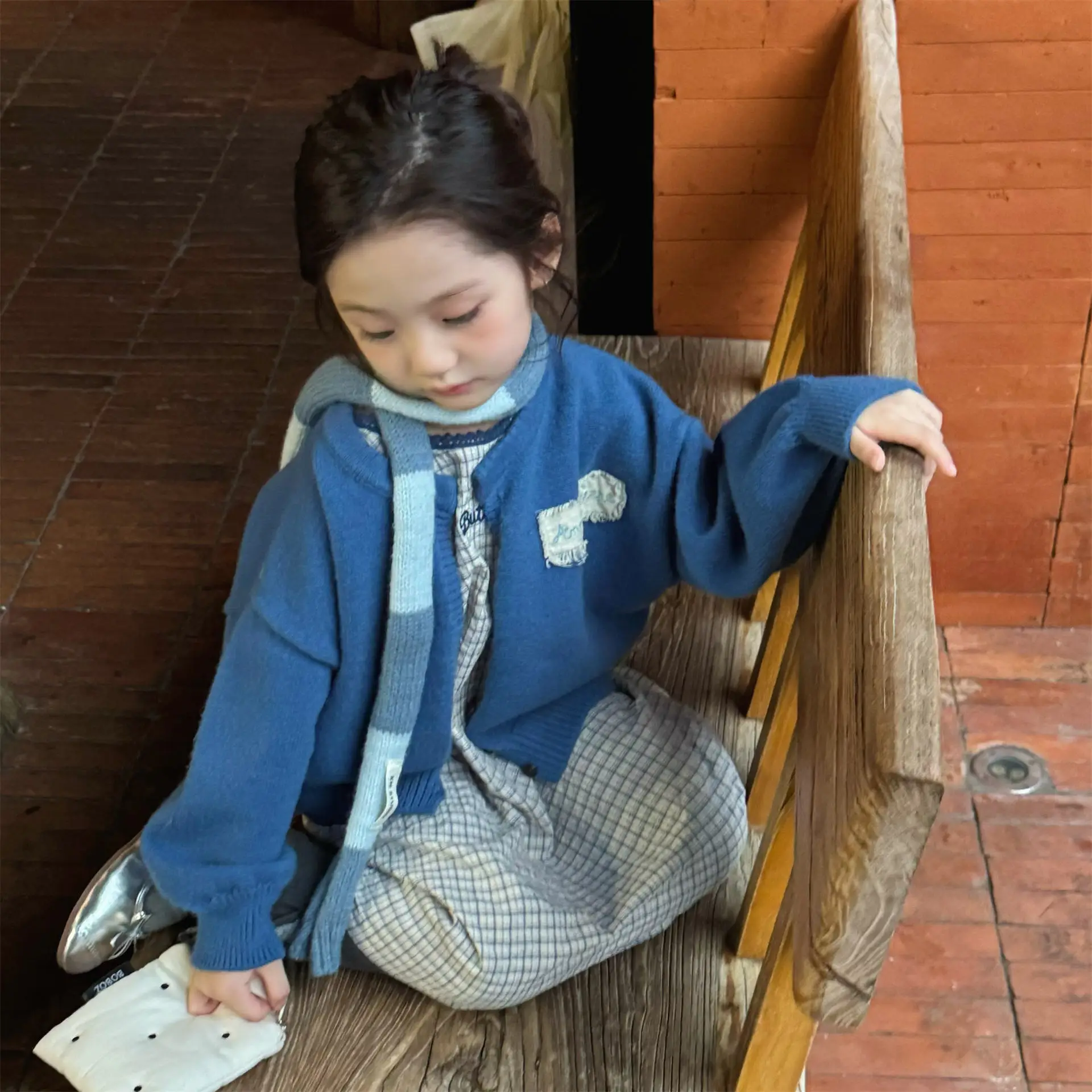 Girls Sweater 2026 Autumn New Children's Clothing Korean Style Girl Baby Fashion Loose Sweater Cardigan Casual Simple Daily