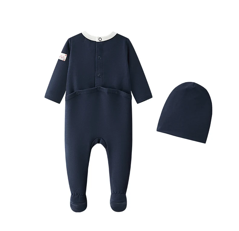 Ali Layette AW26 Embroidered Layette Set Baby Cotton Footed Romper Matching Hat