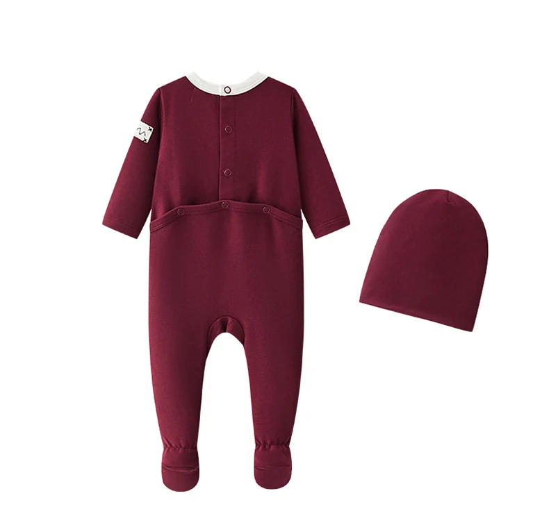 Ali Layette AW26 Embroidered Layette Set Baby Cotton Footed Romper Matching Hat