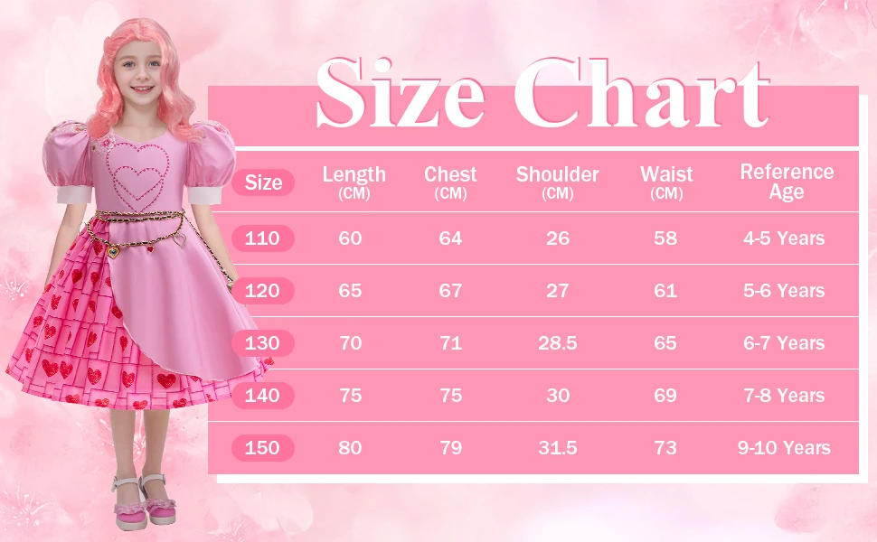 Girls Rise Red Costume Bridget Pink Princess Dress With Accessories For Movie Cosplay Halloween Carnival Birthday Party Outfit