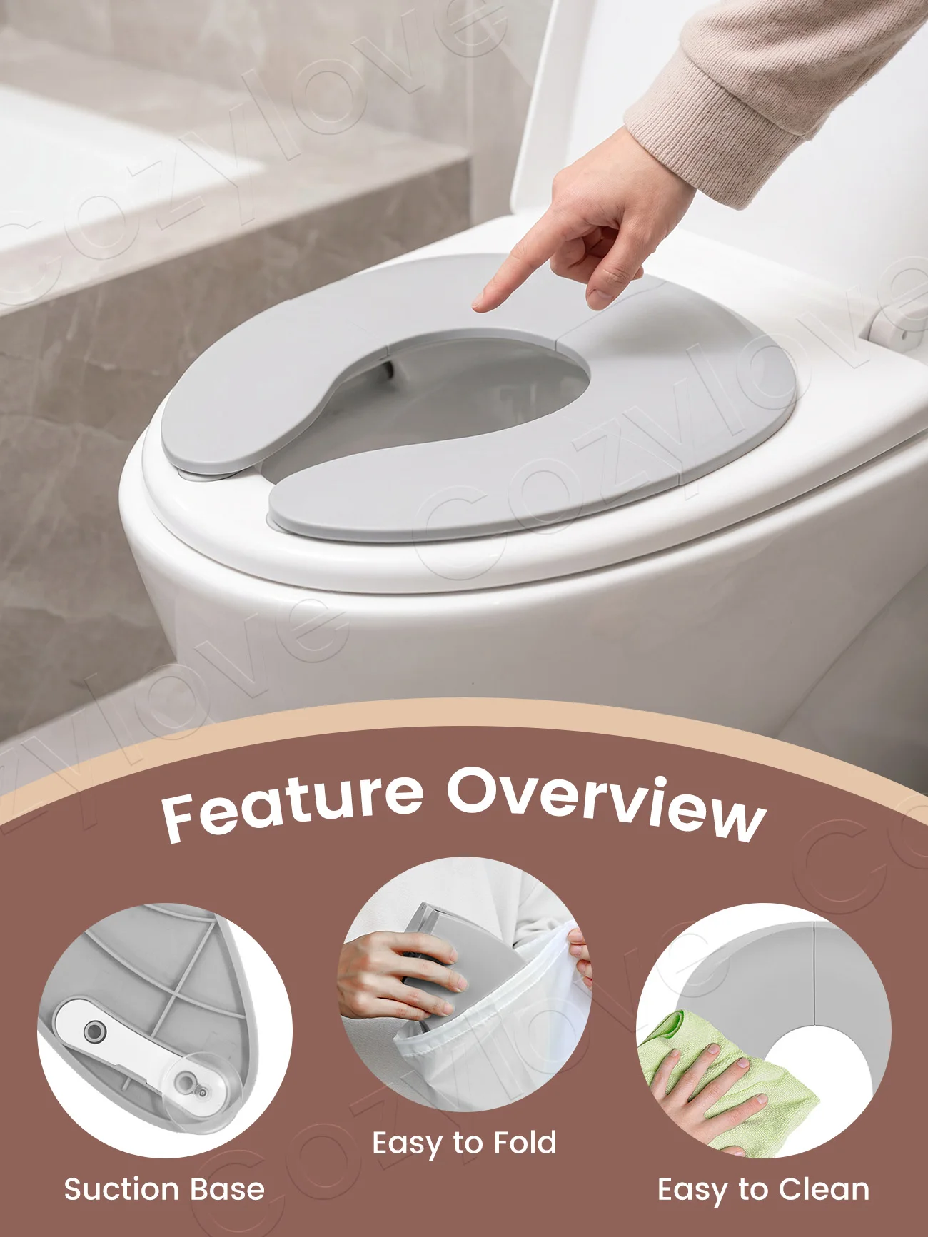 Foldable Travel Potty Seat for Toddler,Portable Non-Slip Baby Toilet Training Seat Fits Most Standard Toilets,3 Colors Available