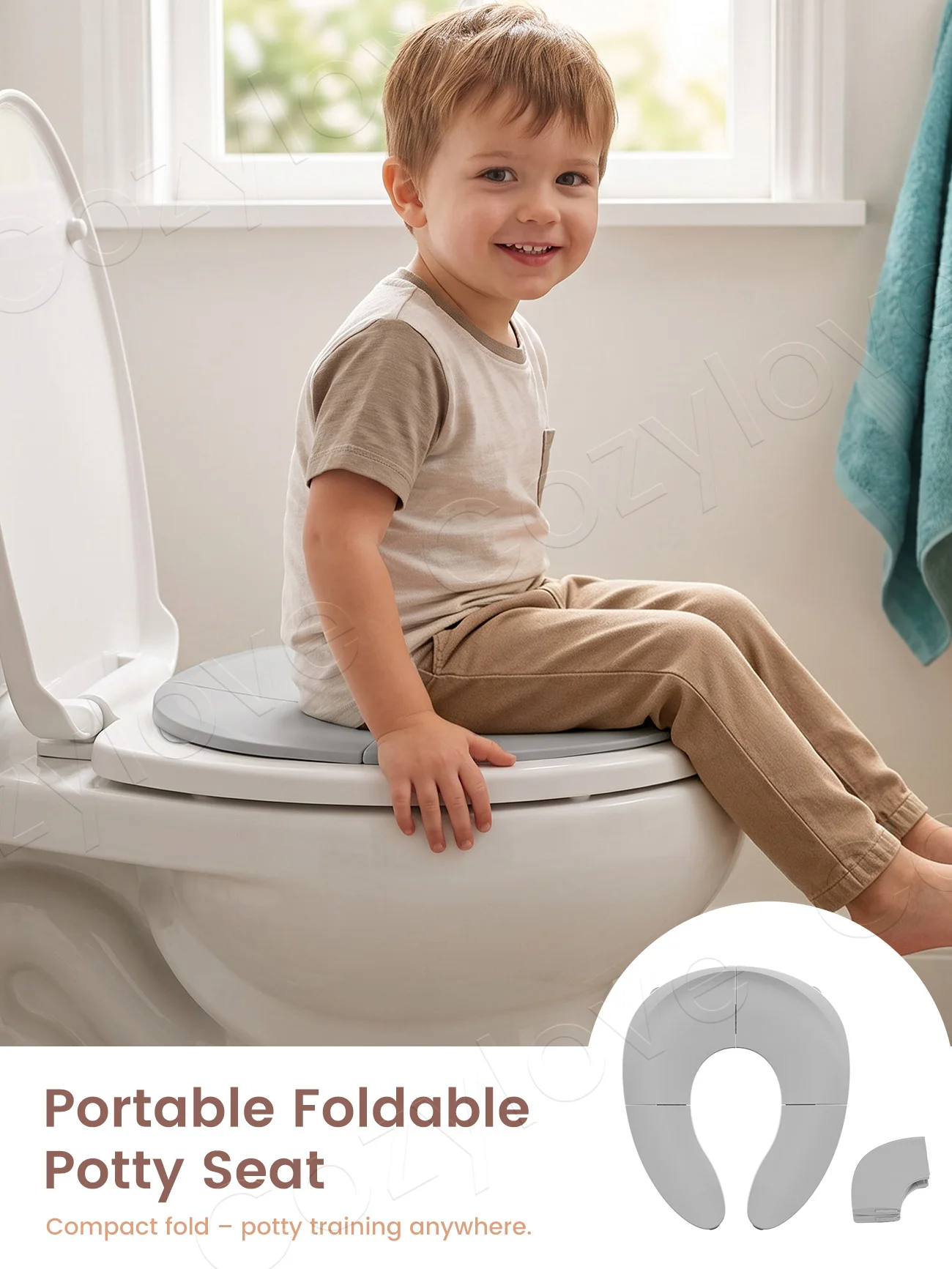Foldable Travel Potty Seat for Toddler,Portable Non-Slip Baby Toilet Training Seat Fits Most Standard Toilets,3 Colors Available