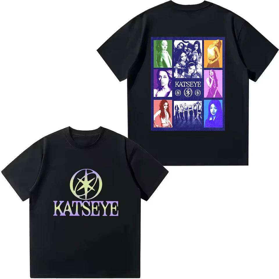 Kpop KATSEYE Kids T-shirt Boys Girls Cotton Tee Summer Short Sleeve Tops Katseye Fans Gift T-shirt Harajuku Children's Clothing