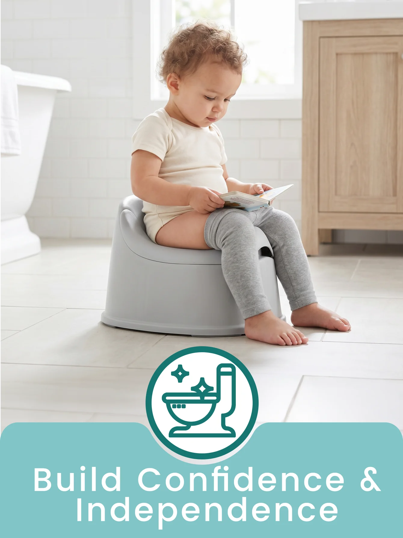 Ergonomic Baby Potty Training Toilet for Toddlers, Elevated Comfort Potty Chair with Anti-Slip Base, Easy to Clean, Pink/Grey