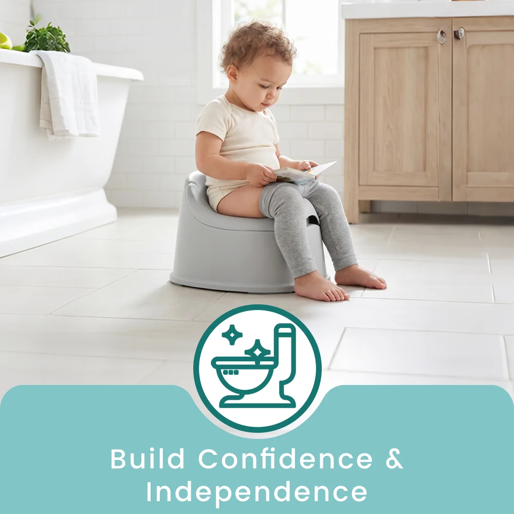 Ergonomic Baby Potty Training Toilet for Toddlers, Elevated Comfort Potty Chair with Anti-Slip Base, Easy to Clean, Pink/Grey