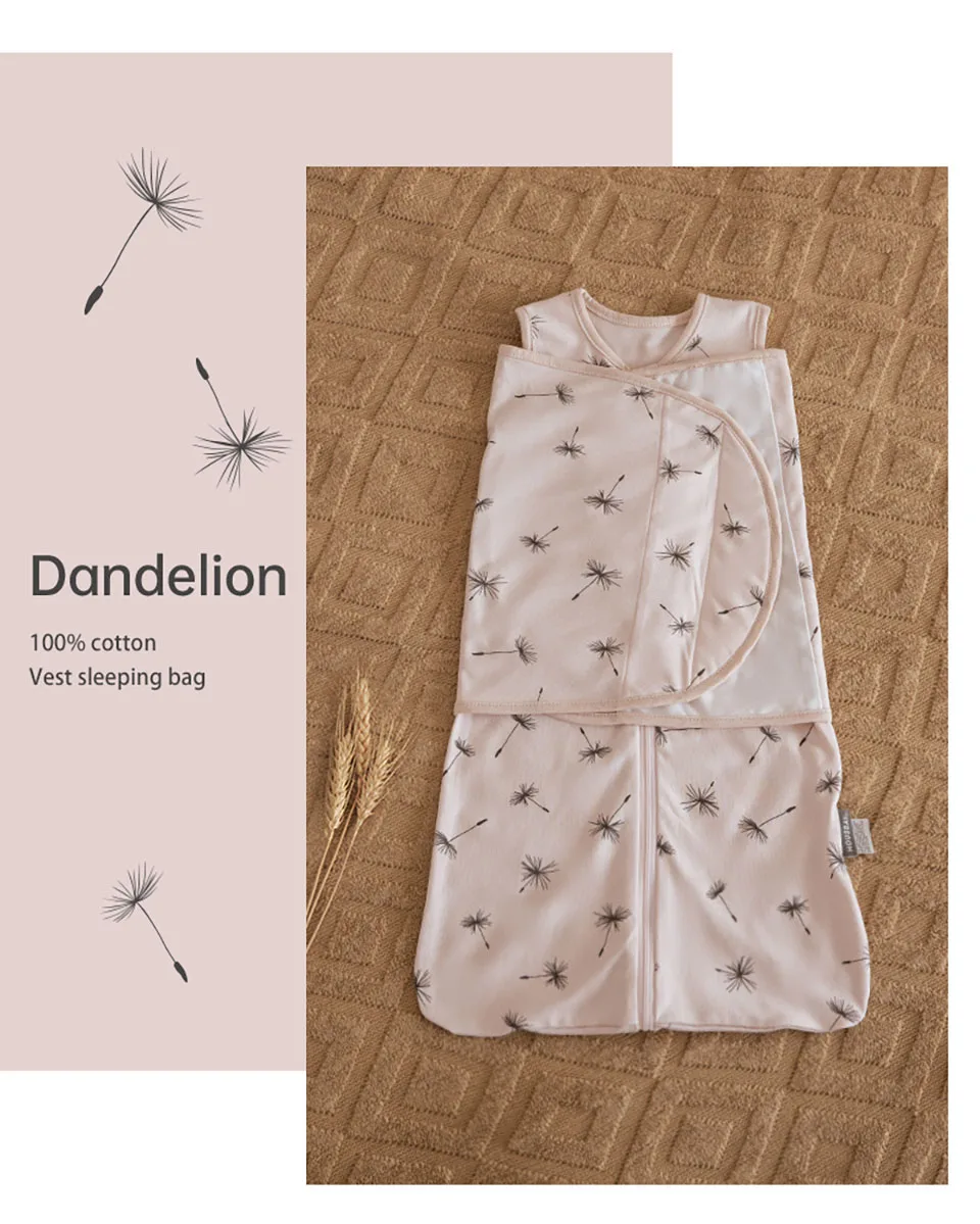 Sleeping Bag For Babies 0-6Months Newborn Baby Swaddle Removable Wrap Baby Sleep Sack Thin Sleeveless For Discharge Summer