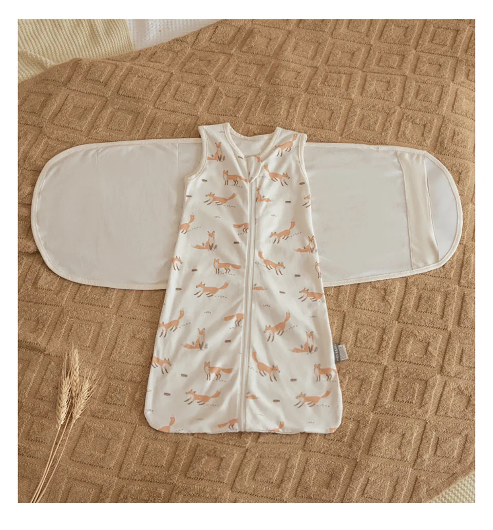 Sleeping Bag For Babies 0-6Months Newborn Baby Swaddle Removable Wrap Baby Sleep Sack Thin Sleeveless For Discharge Summer