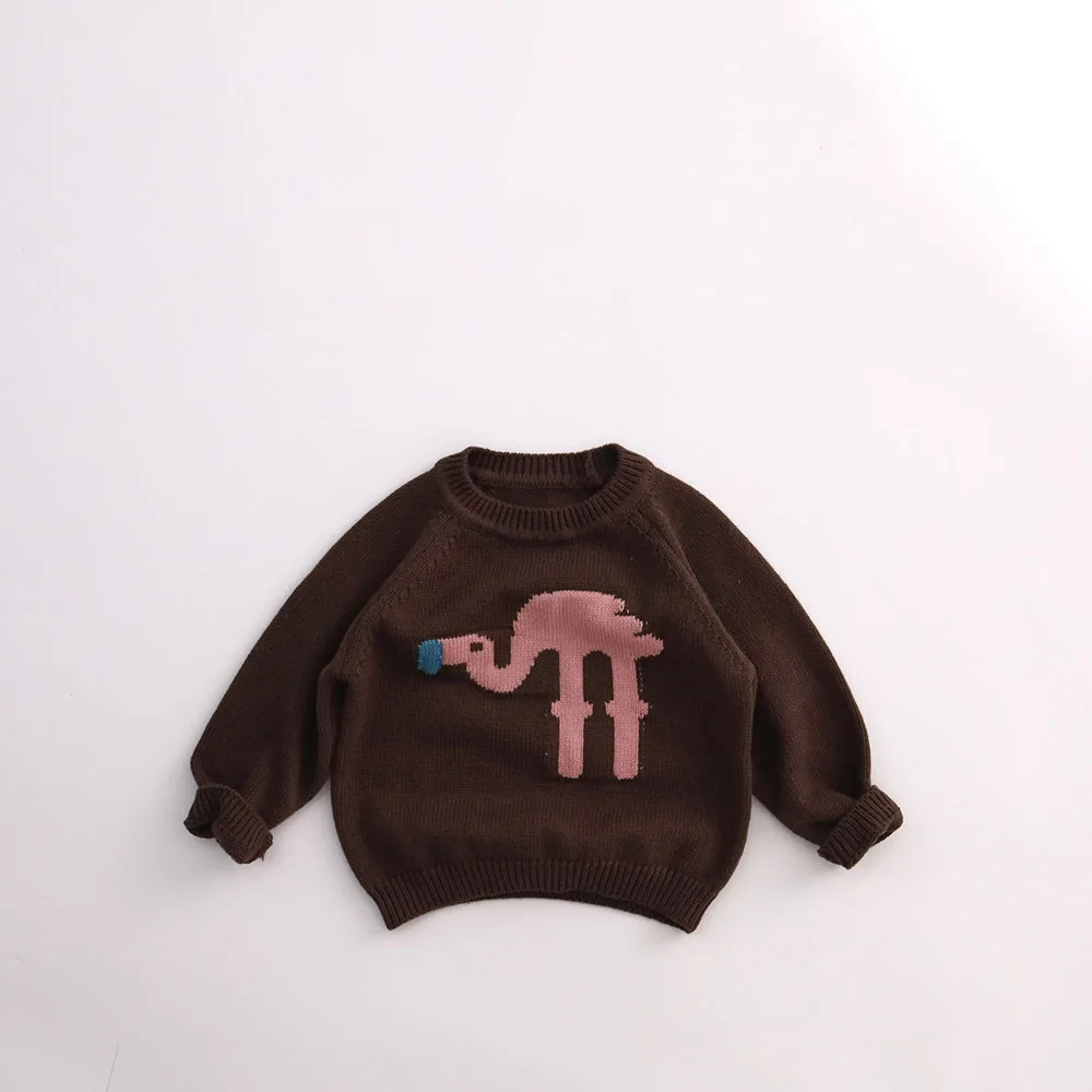 MILANCEL 2026 Autumn Kids Clothes Animal Style Boys Knit Pullover O Neck Girls Sweaters Cute Kids Boys Knitwear