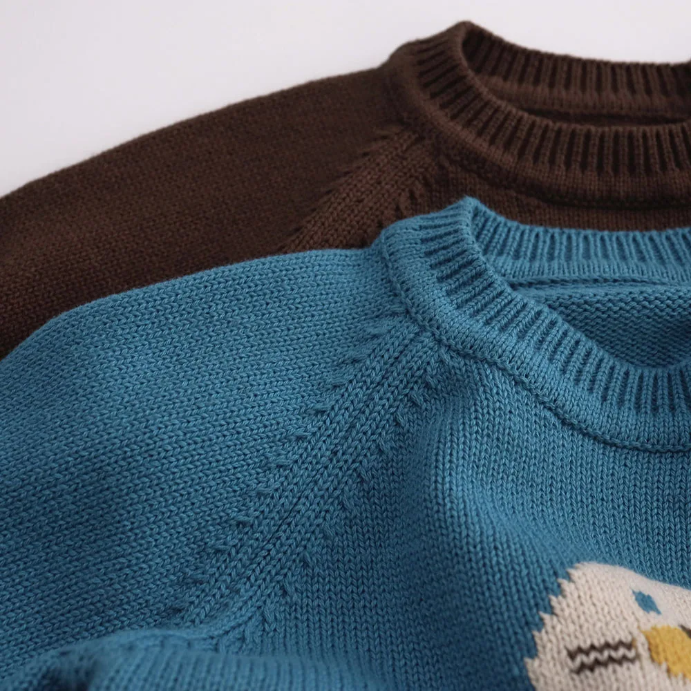MILANCEL 2026 Autumn Kids Clothes Animal Style Boys Knit Pullover O Neck Girls Sweaters Cute Kids Boys Knitwear