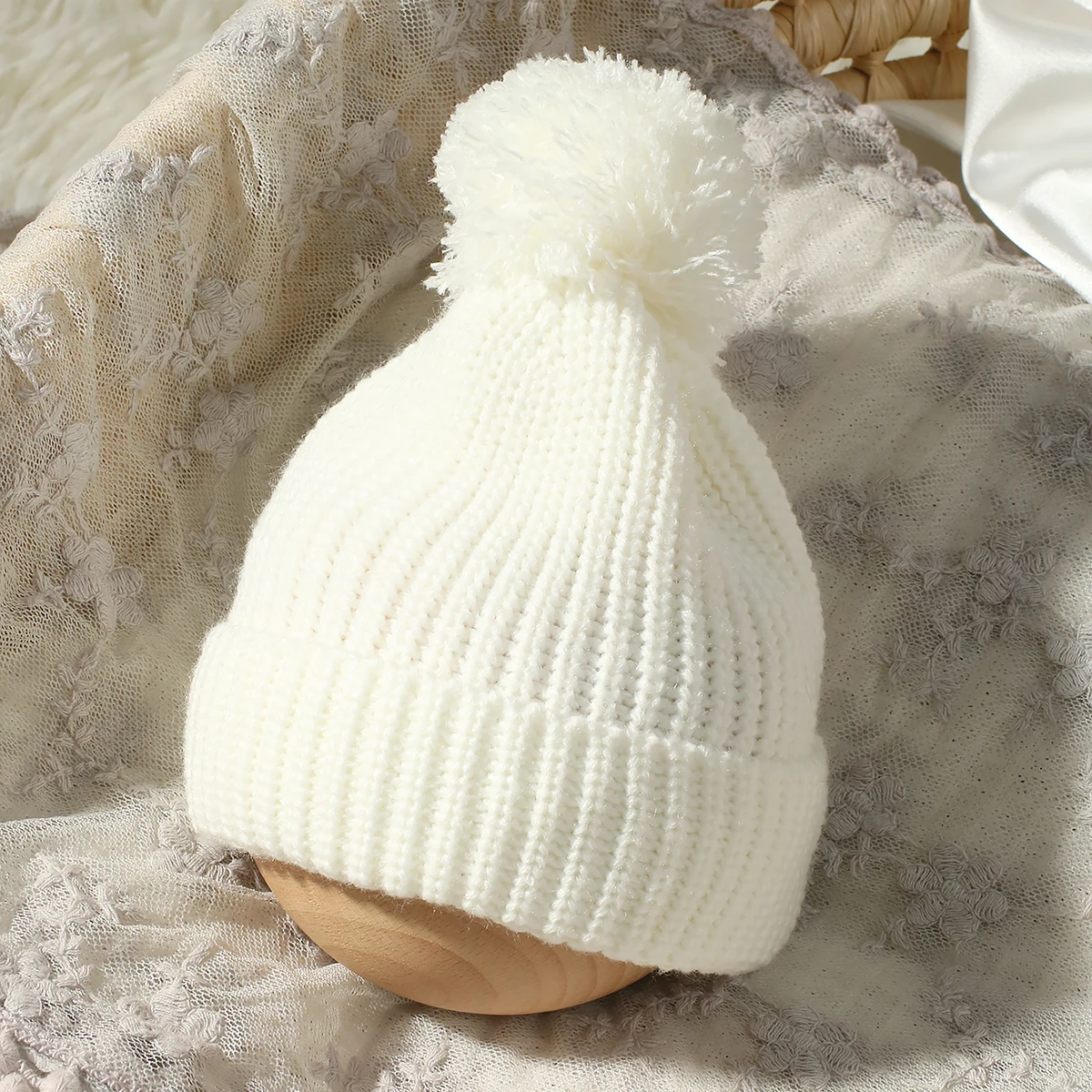 Ylsteed Hello World Knitting Newborn Photography Romper with Matching Pomp Hat Baby Boy Girl Sweater Outfits Photo Shooting-HD