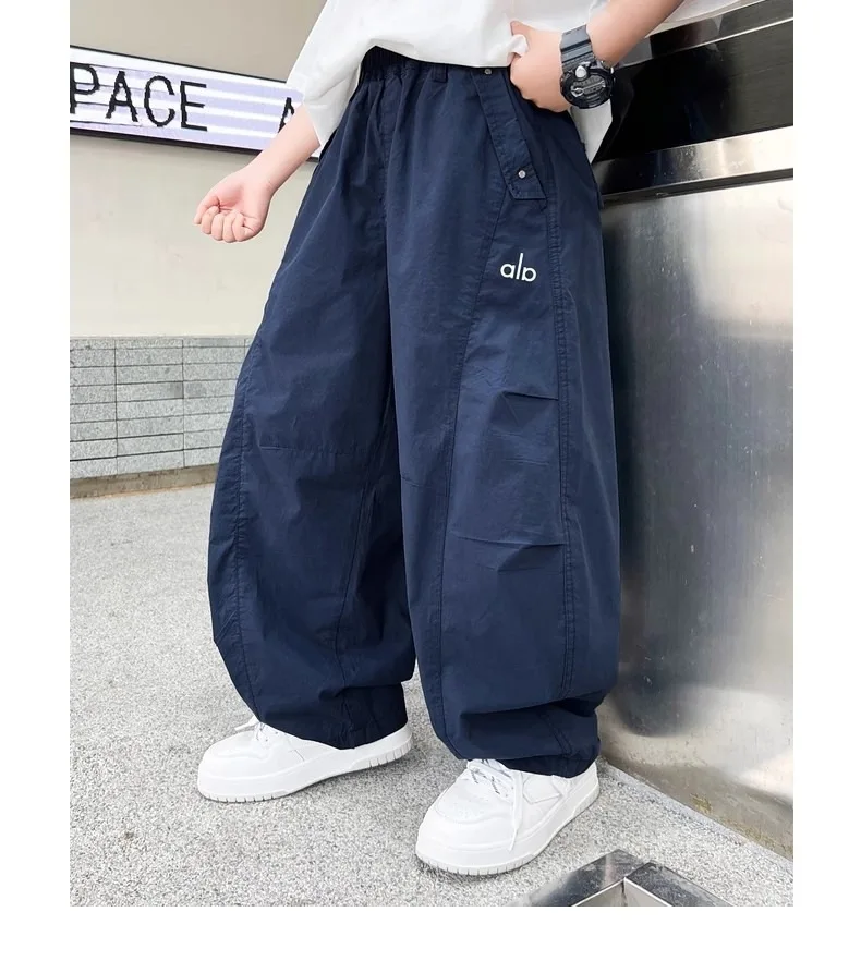 Teen Boys Pants 2026 New Spring Autumn Pants Children's Straight Trousers Teenager Wide-legged Cargo Pants Kids Loose Clothes