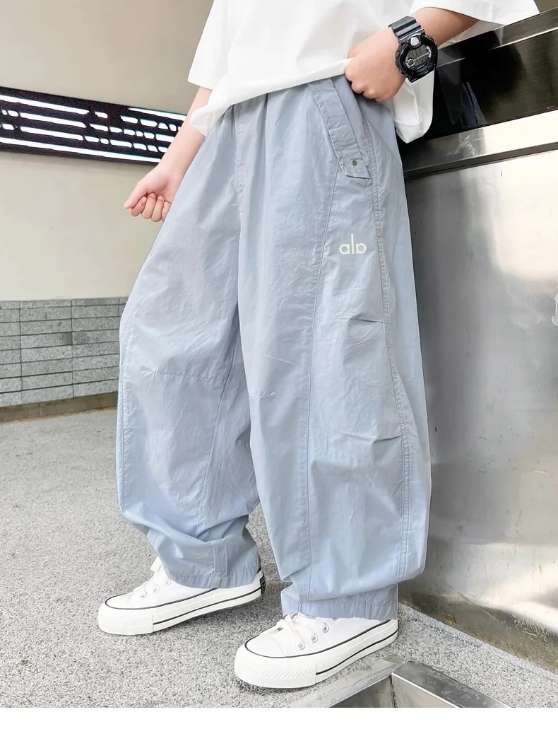 Teen Boys Pants 2026 New Spring Autumn Pants Children's Straight Trousers Teenager Wide-legged Cargo Pants Kids Loose Clothes