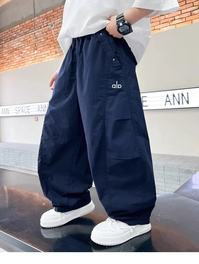Teen Boys Pants 2026 New Spring Autumn Pants Children's Straight Trousers Teenager Wide-legged Cargo Pants Kids Loose Clothes