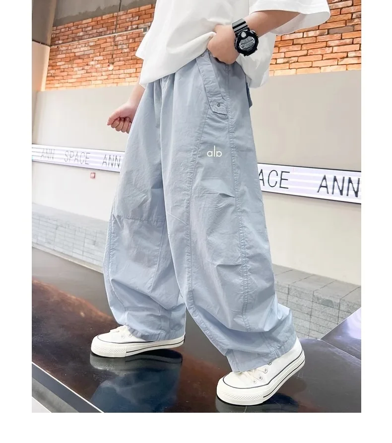 Teen Boys Pants 2026 New Spring Autumn Pants Children's Straight Trousers Teenager Wide-legged Cargo Pants Kids Loose Clothes
