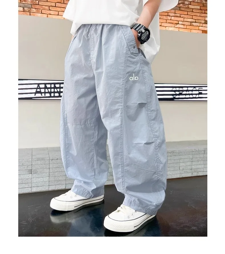 Teen Boys Pants 2026 New Spring Autumn Pants Children's Straight Trousers Teenager Wide-legged Cargo Pants Kids Loose Clothes