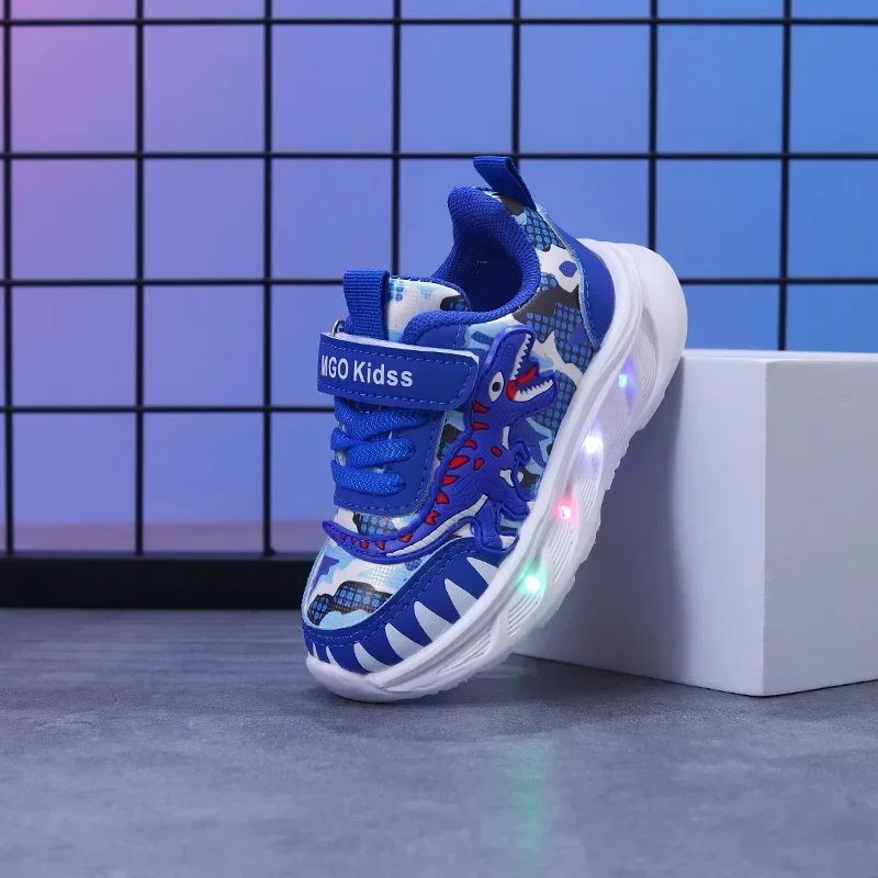 2026 New Boys Led Lighted Shoes Fashion Mickey Children's Casual Sneakers Kids Luminous Shoes Sport Shoes Lighted Shoes