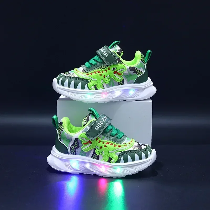 2026 New Boys Led Lighted Shoes Fashion Mickey Children's Casual Sneakers Kids Luminous Shoes Sport Shoes Lighted Shoes