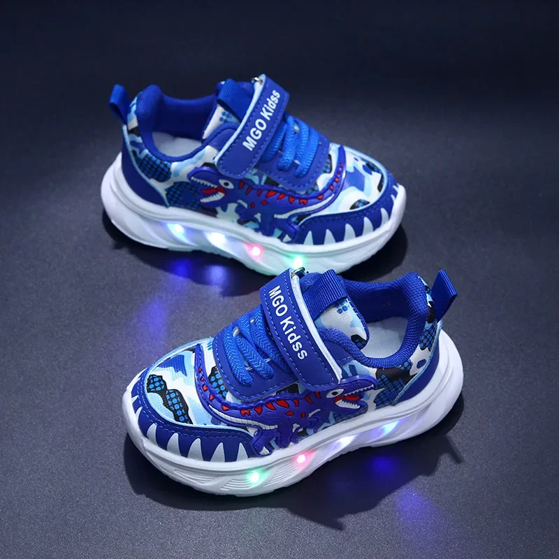2026 New Boys Led Lighted Shoes Fashion Mickey Children's Casual Sneakers Kids Luminous Shoes Sport Shoes Lighted Shoes