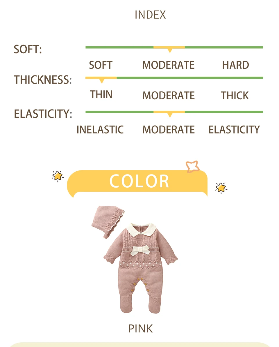 Infant Girls Rompers Hats Clothes Autumn Winter Pink Long Sleeves Knit Newborn Jumpsuits Outfits 0-18m Toddler Outwear Playsuits