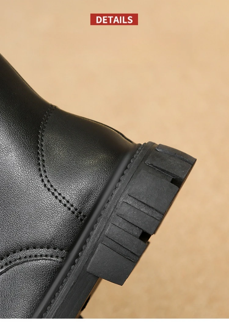 Girls White Lace-Up Boots Booties Side Zipper Soft Bottom Leather Dress/School Riding Boot Kids Autumn/Winter Fashion Mid Boots