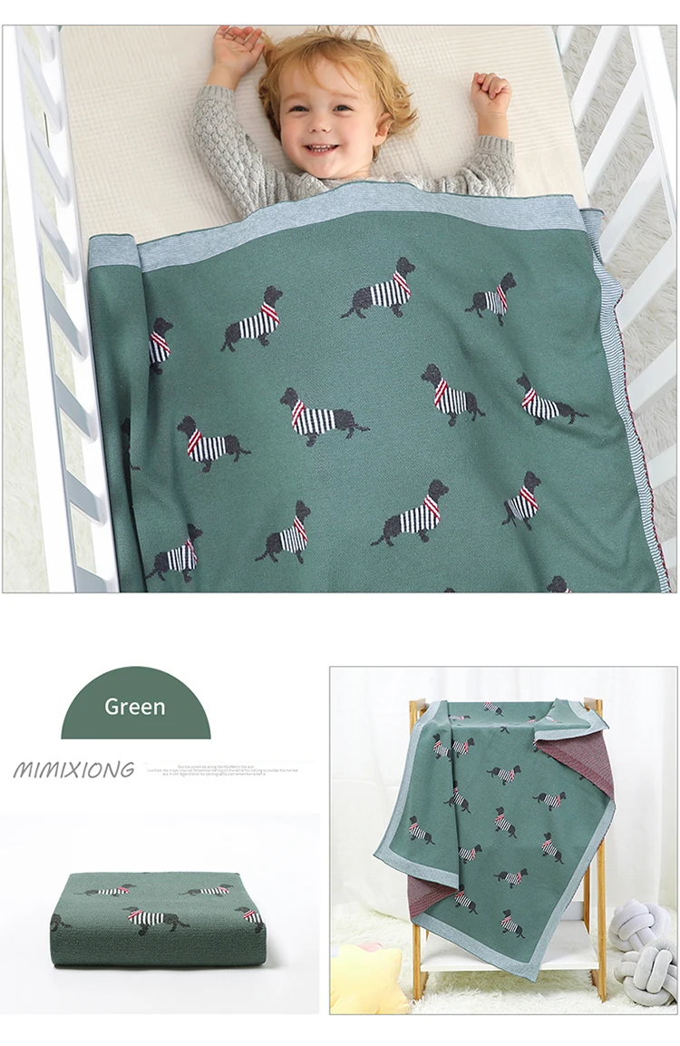 Baby Blankets Newborn Cartoon Swaddle Wrap Monthly Blankets 100%Cotton Knitted Toddler Infant Outdoor Playing Clip Mats 100*80cm