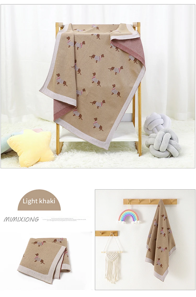 Baby Blankets Newborn Cartoon Swaddle Wrap Monthly Blankets 100%Cotton Knitted Toddler Infant Outdoor Playing Clip Mats 100*80cm