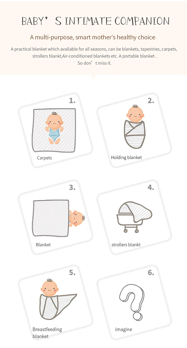 Baby Blankets Newborn Cartoon Swaddle Wrap Monthly Blankets 100%Cotton Knitted Toddler Infant Outdoor Playing Clip Mats 100*80cm